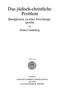 Front cover of Das jüdisch-christliche Problem by Gösta Lindeskog