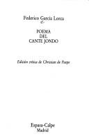 Front cover of Poema del cante jondo by Federico García Lorca