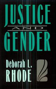 Cover of Justice and gender by Deborah L. Rhode