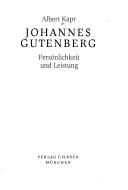 Cover of Johannes Gutenberg by Albert Kapr