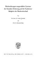 Cover of Rückwirkungen ausgewählter Systeme der sozialen Sicherung auf die Funktionsfähigkeit der Marktwirtschaft by Norbert Berthold