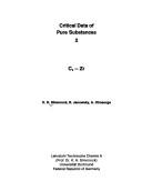 Front cover of Critical data of pure substances by K. H. Simmrock