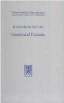 Front cover of Gesetz und Paränese by Karl-Wilhelm Niebuhr