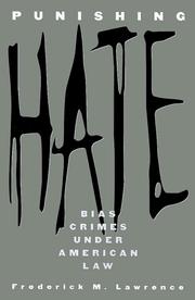 Cover of Punishing Hate by Frederick M. Lawrence