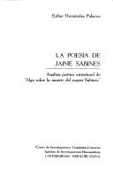 Front cover of La poesía de Jaime Sabines by Esther Hernández Palacios