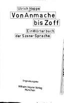 Front cover of Von Anmache bis Zoff by Ulrich Hoppe