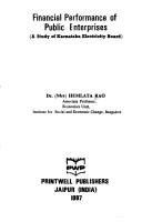 Front cover of Financial performance of public enterprises by Hemlata Rao