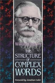 Cover of The structure of complex words by Empson, William