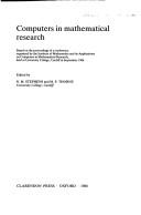 Front cover of Computers in mathematical research by Institute of Mathematics and Its Applications
