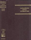 Cover of Cataloging legal literature by Peter Enyingi
