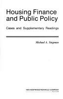 Cover of Housing finance and public policy by Michael A. Stegman