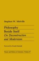 Cover of Philosophy beside itself by Stephen W. Melville