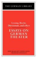 Front cover of Essays on German theater by Margaret Herzfeld-Sander