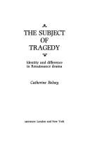 Cover of The subject of tragedy by Catherine Belsey