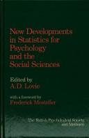 Front cover of New developments in statistics for psychology and the social sciences by A. D. Lovie