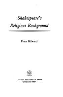 Cover of Shakespeare's religious background by Peter Milward
