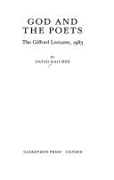 Front cover of God and the poets by David Daiches