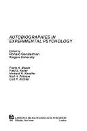 Front cover of Autobiographies in experimental psychology by Ronald Gandelman