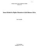 Front cover of Issues related to higher education in sub-Saharan Africa by Keith Hinchliffe