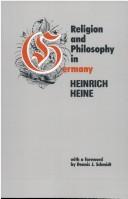 Front cover of Religion and philosophy in Germany by Heinrich Heine