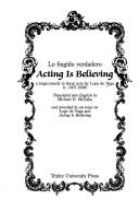 Cover of Acting is believing by Lope de Vega