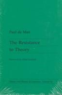 Cover of The resistance to theory by Paul de Man