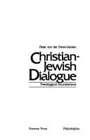Cover of Christian-Jewish dialogue by Osten-Sacken, Peter von der