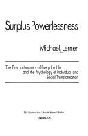 Cover of Surplus powerlessness by Michael Lerner