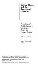 Front cover of Critical theory and teaching of literature by Stuart Peterfreund