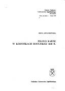 Cover of Prawo karne w kodyfikacji rosyjskiej 1649 r by Irena Kwiatkowska