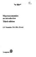 Front cover of Macroeconomics by G. F. Stanlake