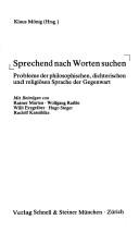 Front cover of Sprechend nach Worten suchen by Rainer Marten