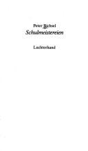 Cover of Schulmeistereien by Peter Bichsel