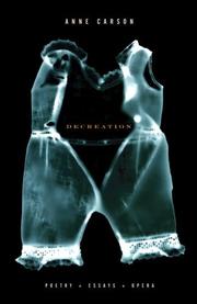 Cover of Decreation by Anne Carson