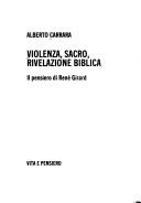 Front cover of Violenza, sacro, rivelazione biblica by Alberto Carrara