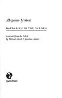 Front cover of Barbarzyńca w ogrodzie by Zbigniew Herbert