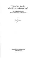Front cover of Theorien in der Geschichtswissenschaft by Josef Meran