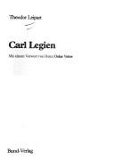 Cover of Carl Legien by Theodor Leipart