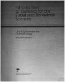 Front cover of Introduction to statistics for the social and behavioral sciences by Larry B. Christensen