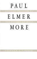 Cover of Paul Elmer More by Stephen L. Tanner