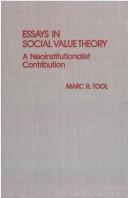 Front cover of Essays in social value theory by Marc R. Tool