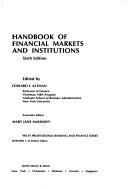 Cover of Handbook of financial markets and institutions by Edward I. Altman