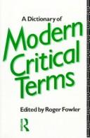 Cover of A Dictionary of modern critical terms by Roger Fowler