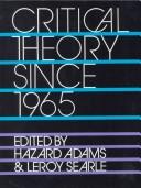 Front cover of Critical theory since 1965 by Hazard Adams