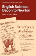Front cover of English Science: Bacon to Newton (Cambridge English Prose Texts) by Brian Vickers