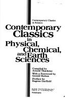 Front cover of Contemporary classics in physical, chemical, and earth sciences by Arnold Thackray