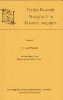 Cover of André Breton by J. H. Matthews
