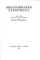 Front cover of Aristophanes Lysistrata by Aristophanes