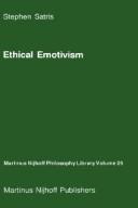 Cover of Ethical emotivism by Stephen Satris