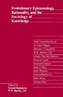 Front cover of Evolutionary epistemology, rationality, and the sociology of knowledge by Gerard Radnitzky